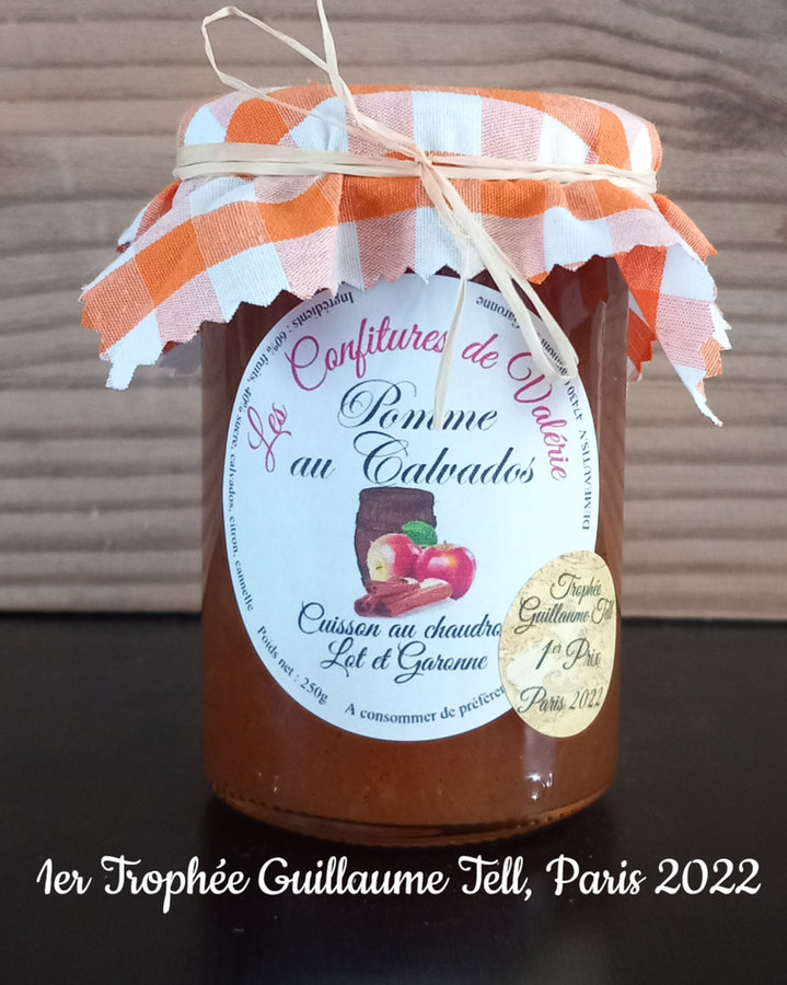 Confiture de Pommes au Calvados. 1er prix Trophée Guillaume Tell Paris 2022
